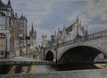 Pont Saint-Michel à Gand - Sint-Michielsbrug in Gent.