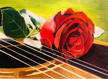 Rose sur guitare